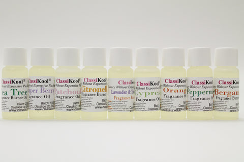 Classikool 9 x 10ml Fragrance Burner Oils: Home Scent / Aromatherapy Essential Oils (Choose 9 Oils)