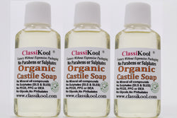 Classikool Set 3 x 25ml Organic Liquid Castile Soap with Added Essential Oils