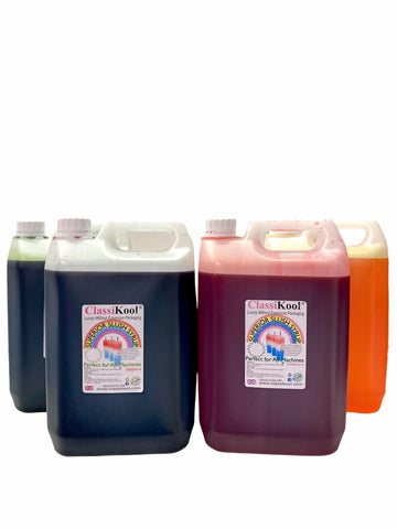 Classikool 4 x 5L Grocery Fruit Slush Syrup Set Concentrated Flavours & Colours