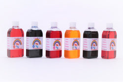 Classikool 6 x 100ml Bottles of Professional Slush Syrup: Blue Raspberry, Red Strawberry, Yellow Lime, Red Cherry, Purple Grape & Pink Bubblegum