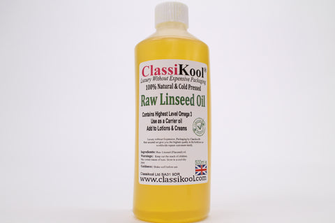 Classikool Raw Linseed Flaxseed Oil, Food Grade & Cold Pressed, Pharma